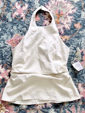 Ruched Linen Halter Top